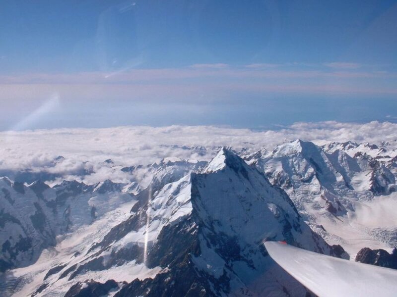 Snow-covered Mountain Peaks — Blue, Serene, Afternoon, Photograph, Mountain Range