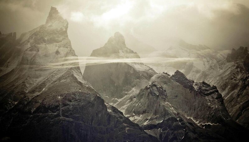 Snow-covered Mountain Peaks — Gray, Dramatic, Photograph, Mountains, Clouds