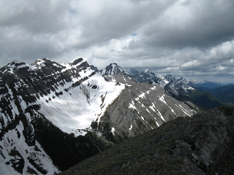 Snow-covered Mountain Peaks — Gray