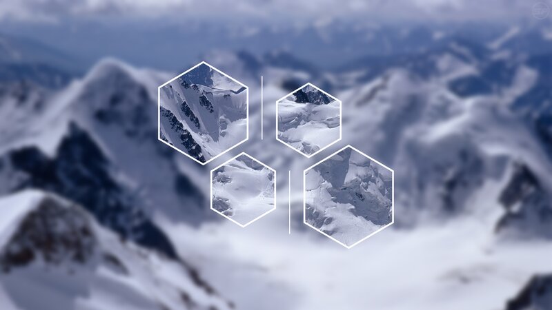 Snow-covered Mountain Peaks — White, Cold, Winter, Photograph
