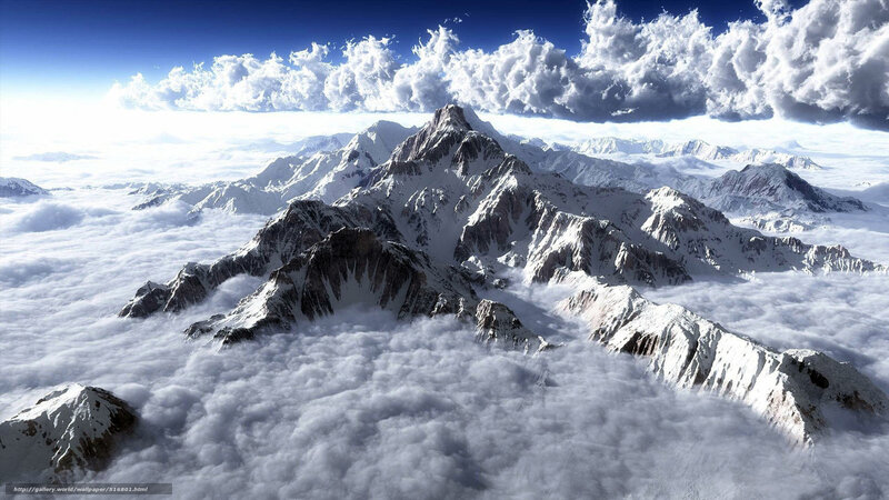 Snow-covered Mountain Peaks — White, Dramatic, 3d Render