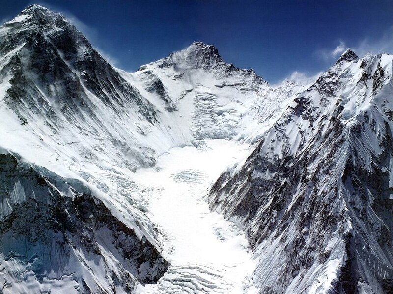 Snow-covered Mountain Peaks — White, Dramatic, Photograph, Mountains, Glacier