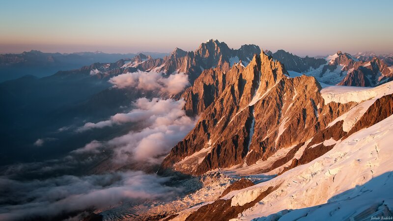 Snow-covered Mountain Peaks — White, Dramatic, Sunrise, Photograph, Clouds, Glaciers