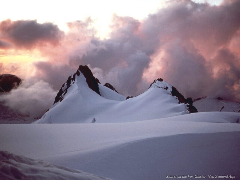 Snow-covered Mountain Peaks — White, Dramatic, Sunset, Photograph