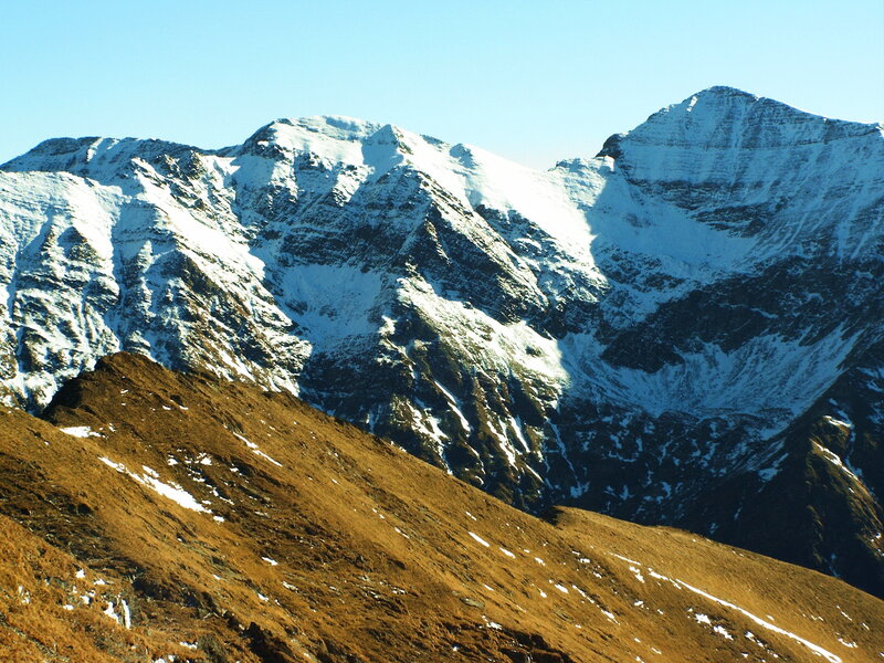Snow-covered Mountain Peaks — White, Dramatic