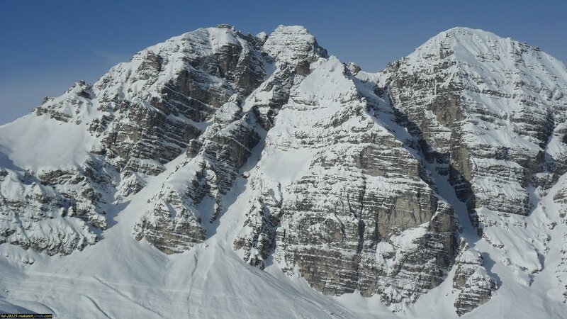 Snow-covered Mountain Peaks — White, Dramatic, Winter, Photograph, Mountains, Snow, Sky
