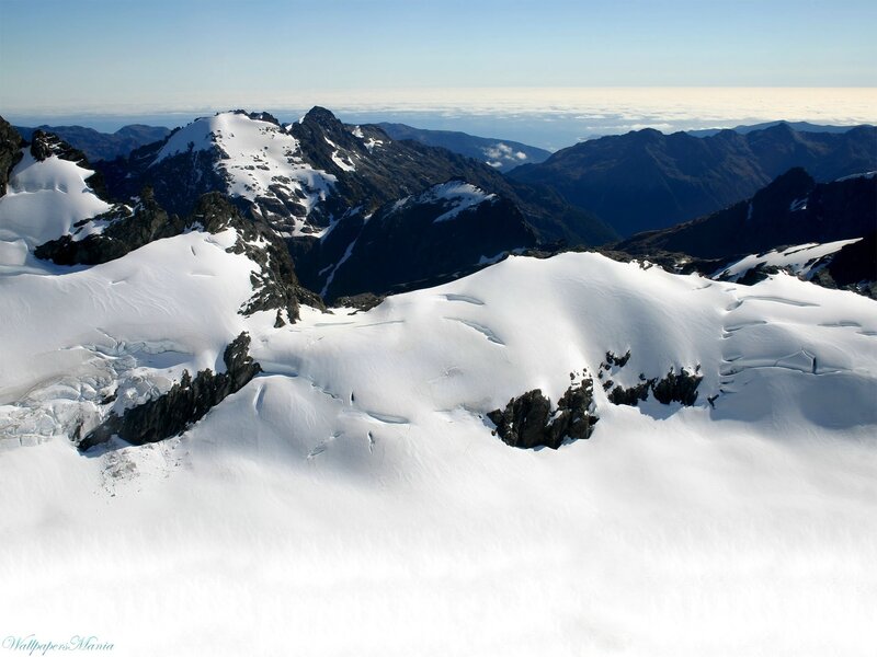 Snow-covered Mountain Peaks — White, Serene, Afternoon