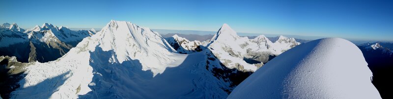 Snow-covered Mountain Peaks — White, Serene, Morning, Photograph, Mountains