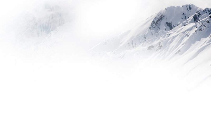 Snow-covered Mountain Peaks — White, Serene, Winter, Photograph, Mountains, Snow, Clouds, Gray