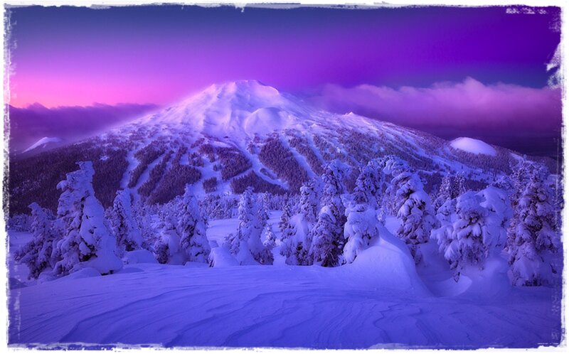 Snow-covered Mountain — Purple, Dramatic, Winter