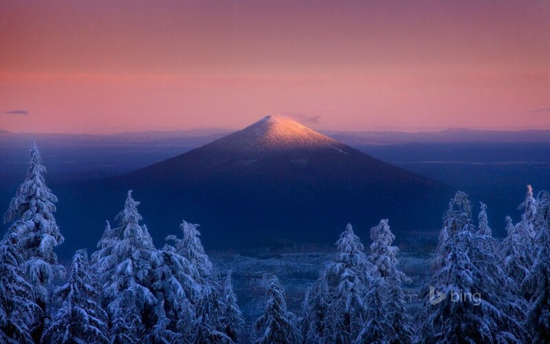 Snow-covered Mountain — Purple, Serene