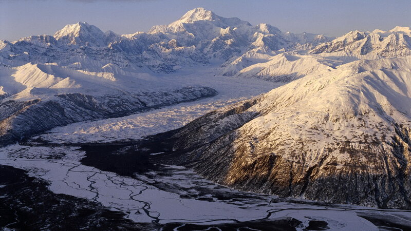 snow-covered mountain range