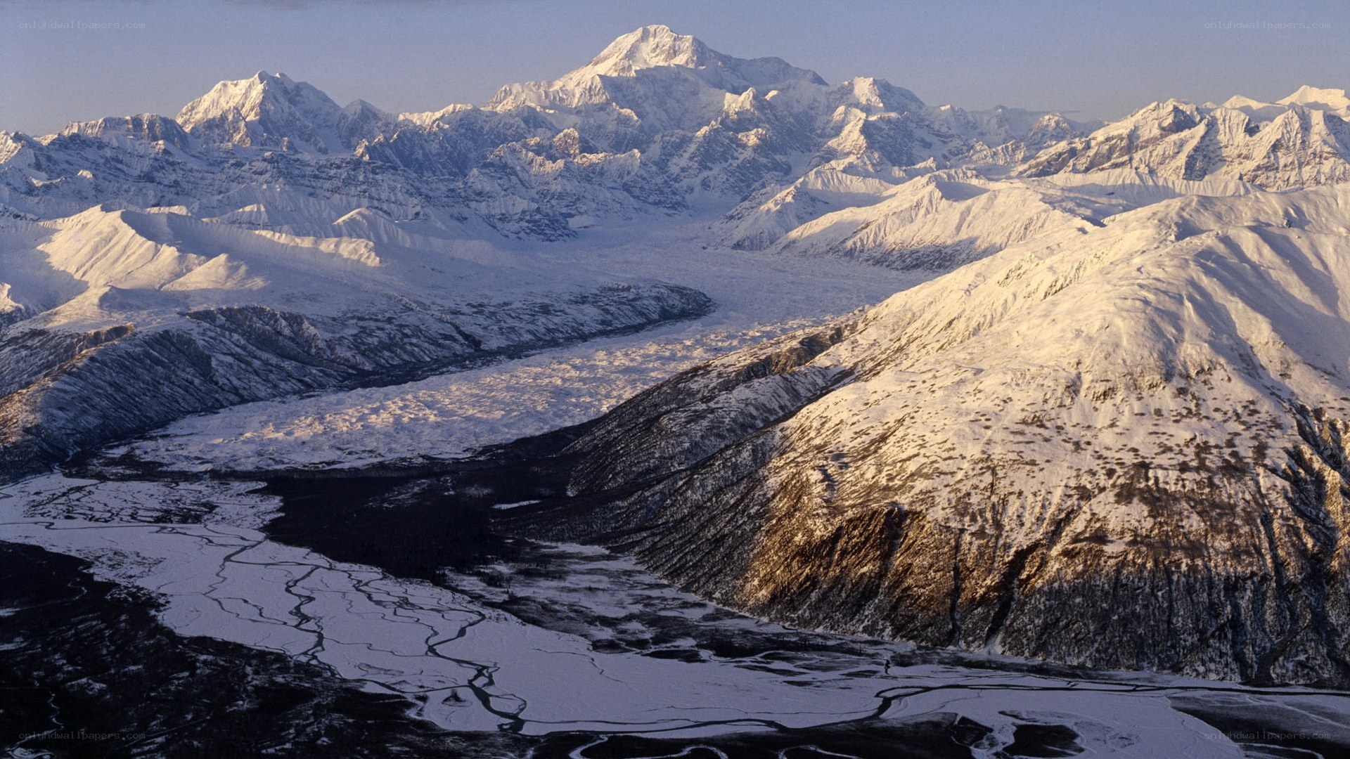 snow-covered mountain range