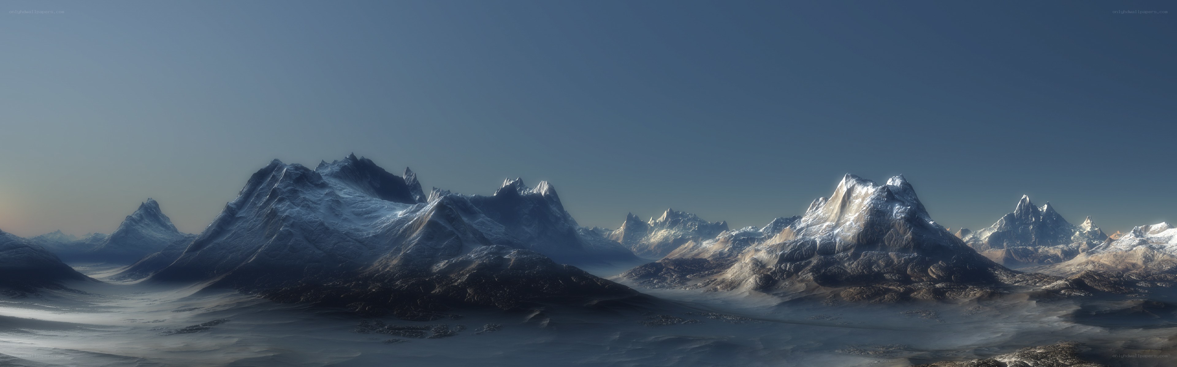 snow-covered mountain range