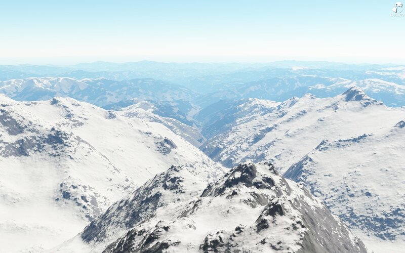 snow-covered mountain range