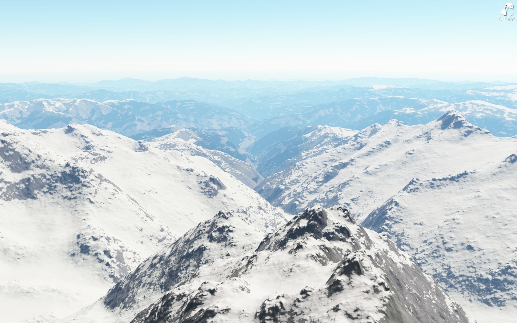 snow-covered mountain range
