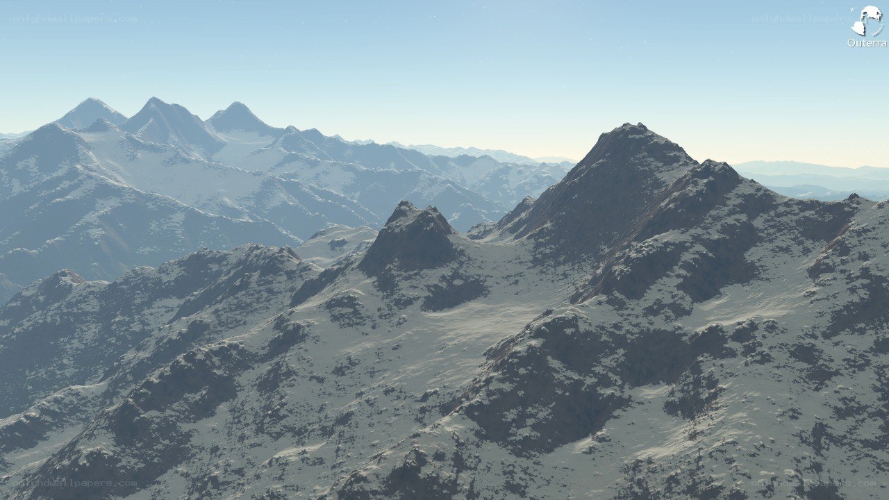 snow-covered mountain range