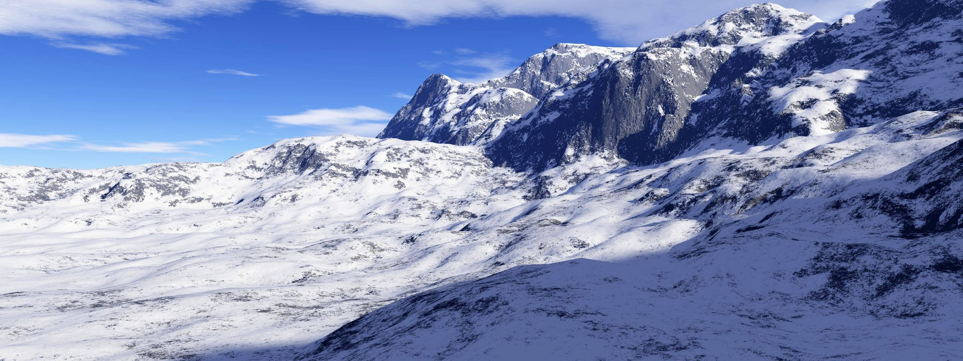 snow-covered mountain range