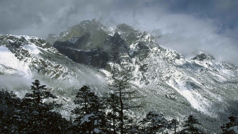 snow-covered mountain range