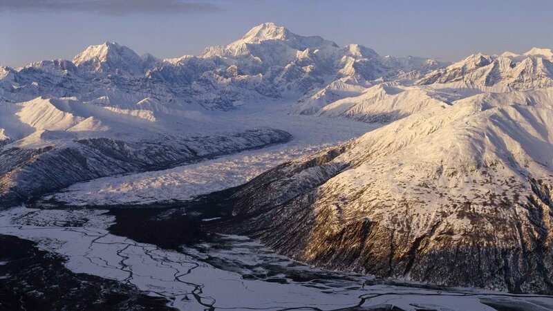 snow-covered mountain range