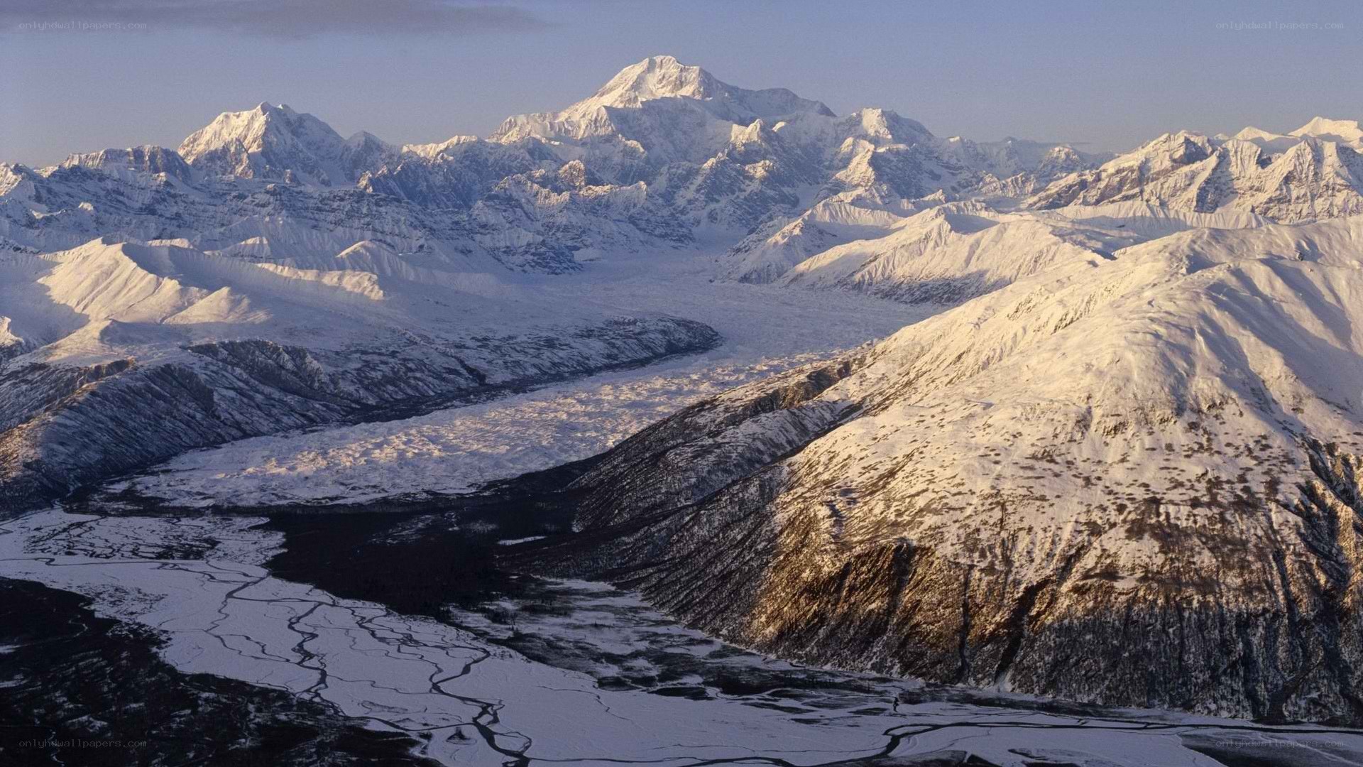 snow-covered mountain range