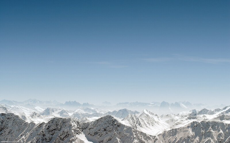 snow-covered mountain range