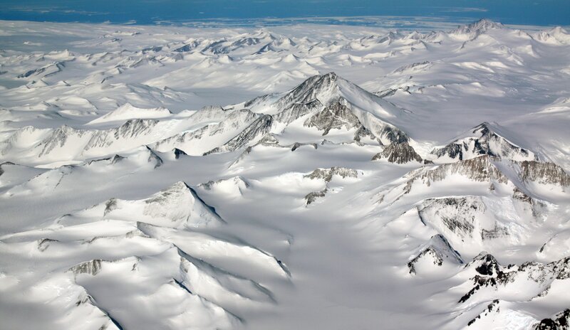 Snow-covered mountain range
