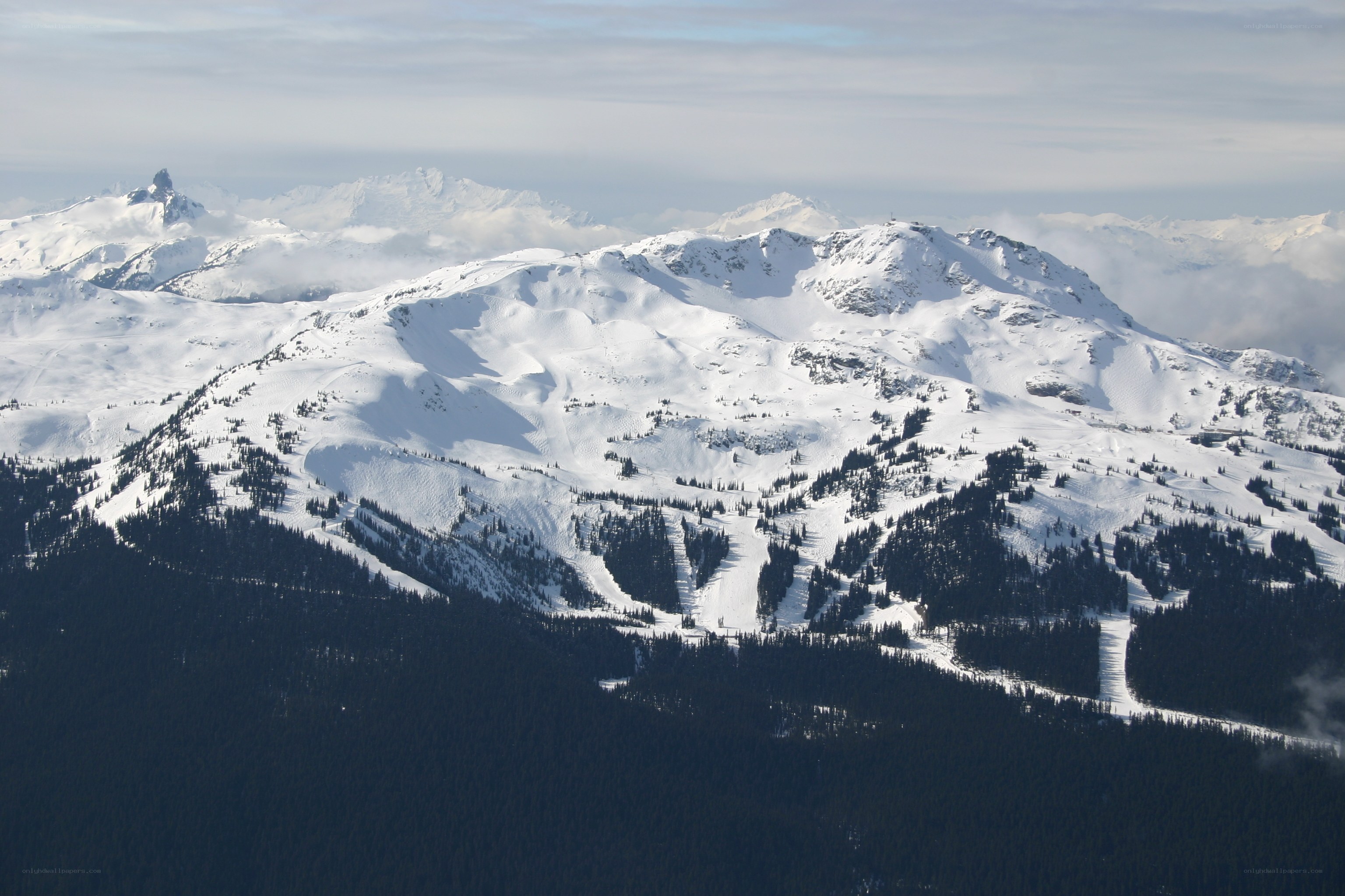 snow-covered mountain range