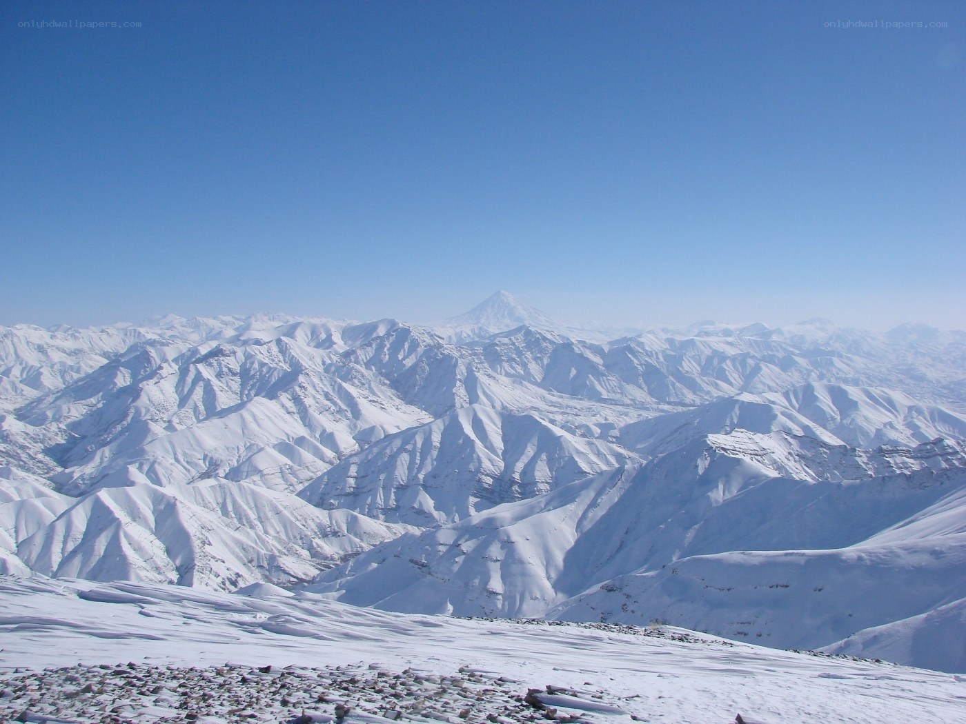 snow-covered mountain range