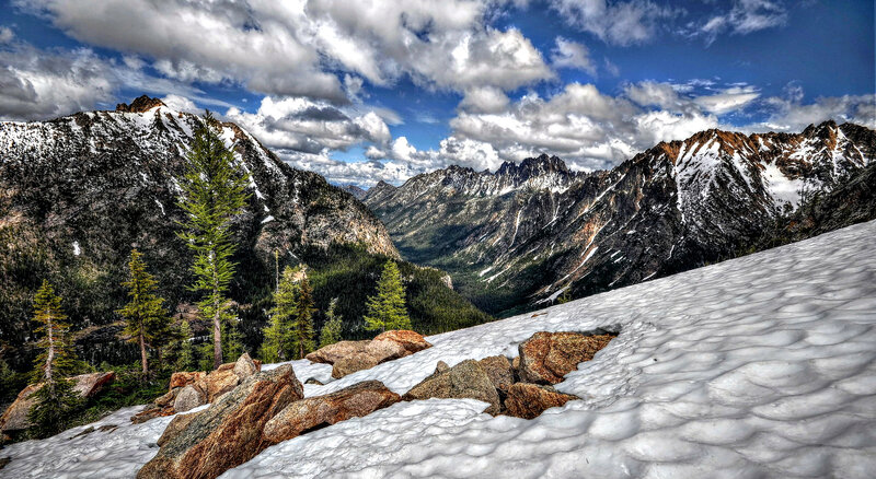 Snow-covered Mountain Range — Blue, Dramatic, Afternoon