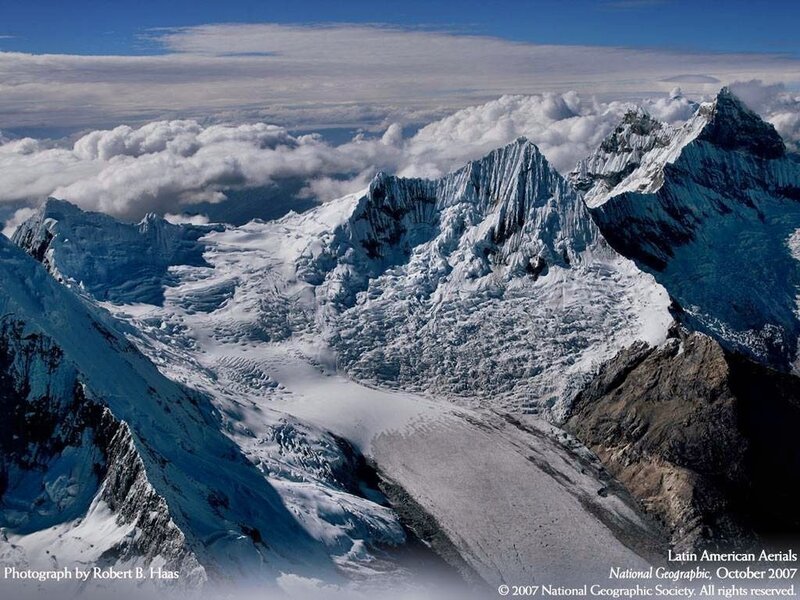 Snow-covered Mountain Range — Blue, Dramatic, Photograph, Glaciers