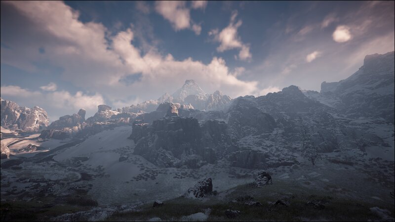 Snow-covered Mountain Range — Blue, Dramatic, Winter, 3d Render