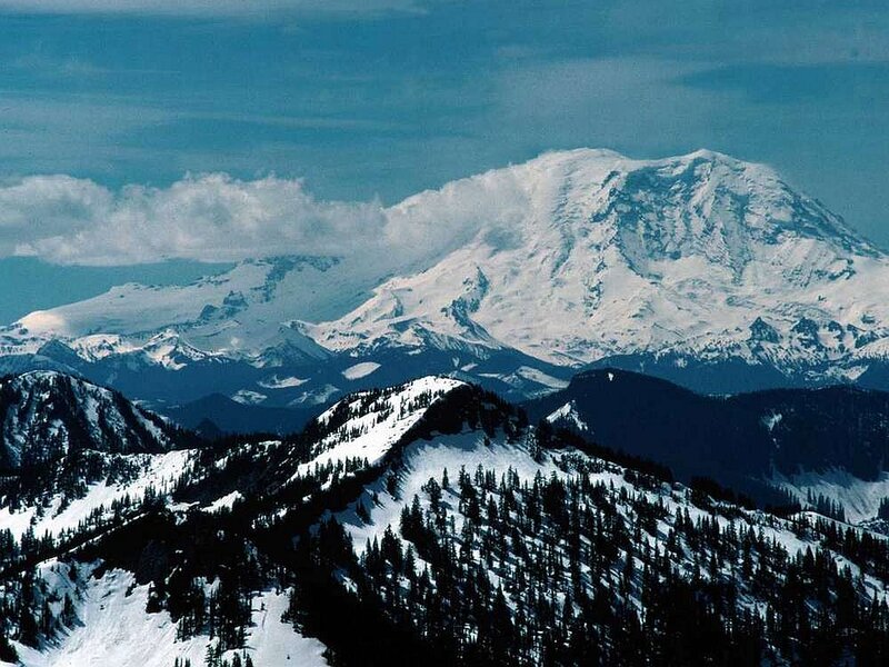 Snow-covered Mountain Range — Blue, Dramatic, Winter, Photograph, Mountains, Snow