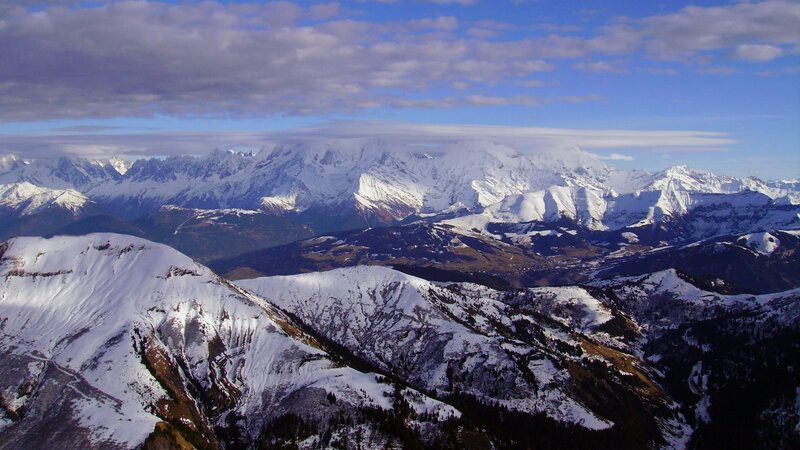 Snow-covered Mountain Range — Blue, Dramatic, Winter