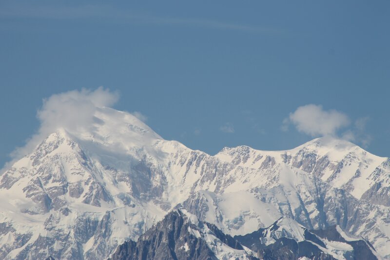 Snow-covered Mountain Range — Blue, Serene, Afternoon, Photograph, Clouds