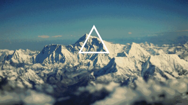 Snow-covered Mountain Range — Blue, Serene, Photograph, Triangle