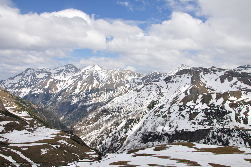Snow-covered Mountain Range — Blue, Serene, Spring