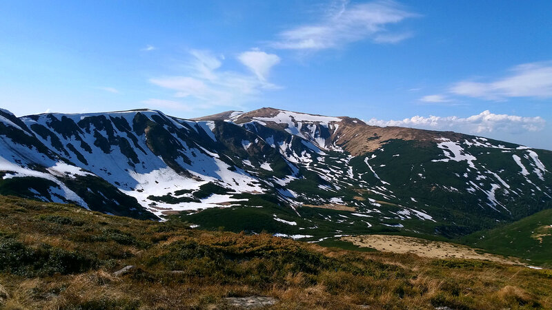 Snow-covered Mountain Range — Blue, Serene, Summer