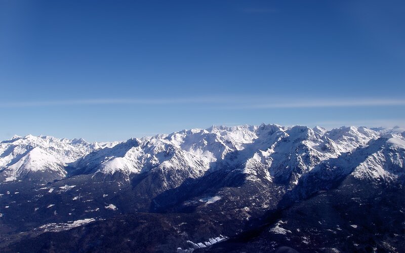 Snow-covered Mountain Range — Blue, Serene