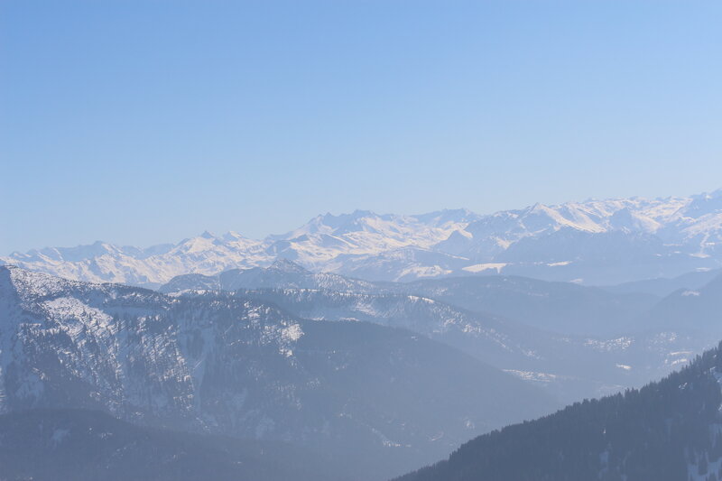 Snow-covered Mountain Range — Blue, Serene, Winter, Photograph, Mountains, Forests