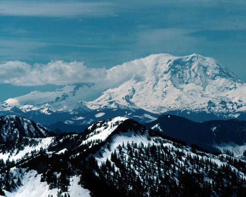 Snow-covered Mountain Range — Blue, Serene, Winter, Photograph, Mountains, Snow