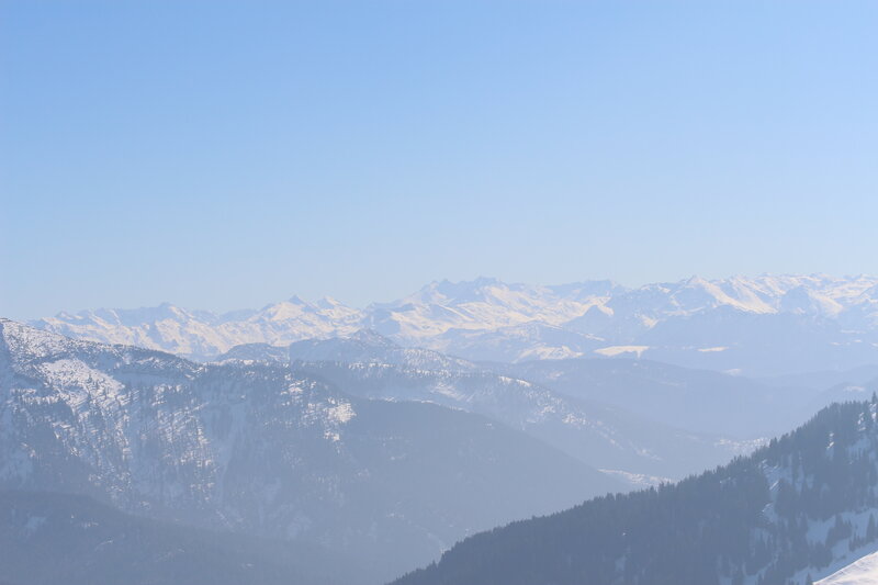 Snow-covered Mountain Range — Blue, Serene, Winter, Photograph, Mountains, Trees