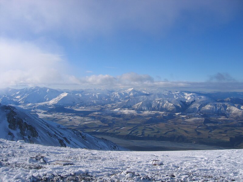 Snow-covered Mountain Range — Blue, Serene, Winter, Photograph, Mountains, Valley