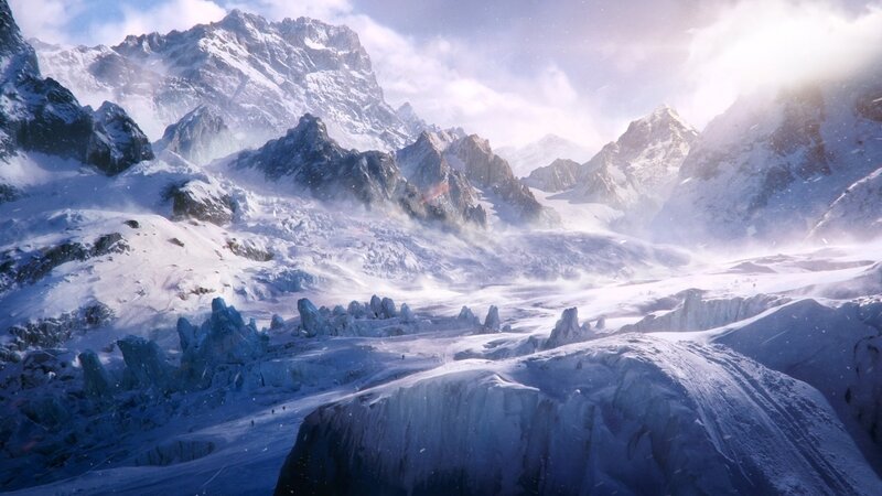Snow-covered Mountain Range — Digital Art
