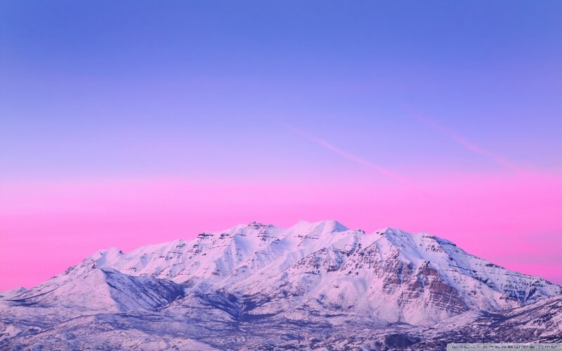 Snow-covered Mountain Range — Pink