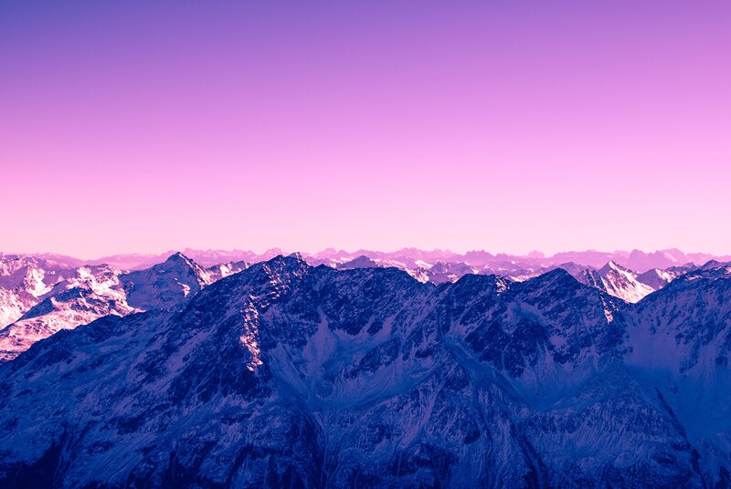 Snow-covered Mountain Range — Purple, Serene