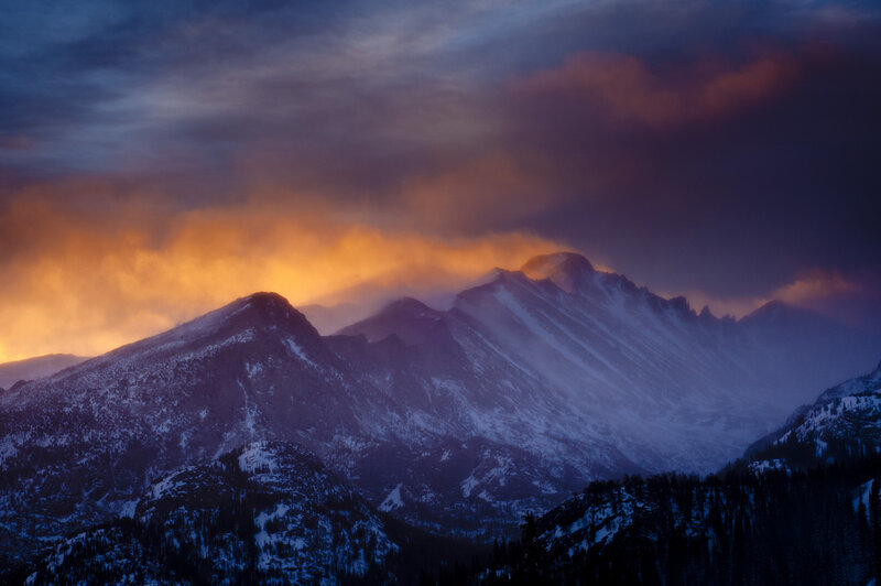 Snow-covered Mountain Range — Purple