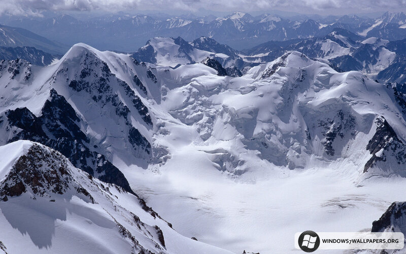 Snow-covered Mountain Range — White, Clouds
