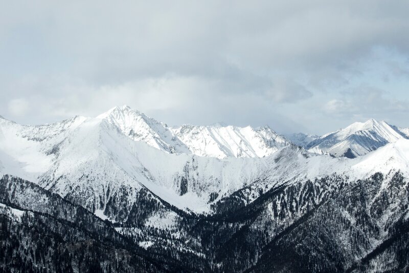 Snow-covered Mountain Range — White, Cold, Winter, Photograph, Mountains