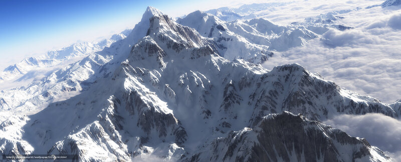 Snow-covered Mountain Range — White, Dramatic, Afternoon, Photograph, Clouds, Sky